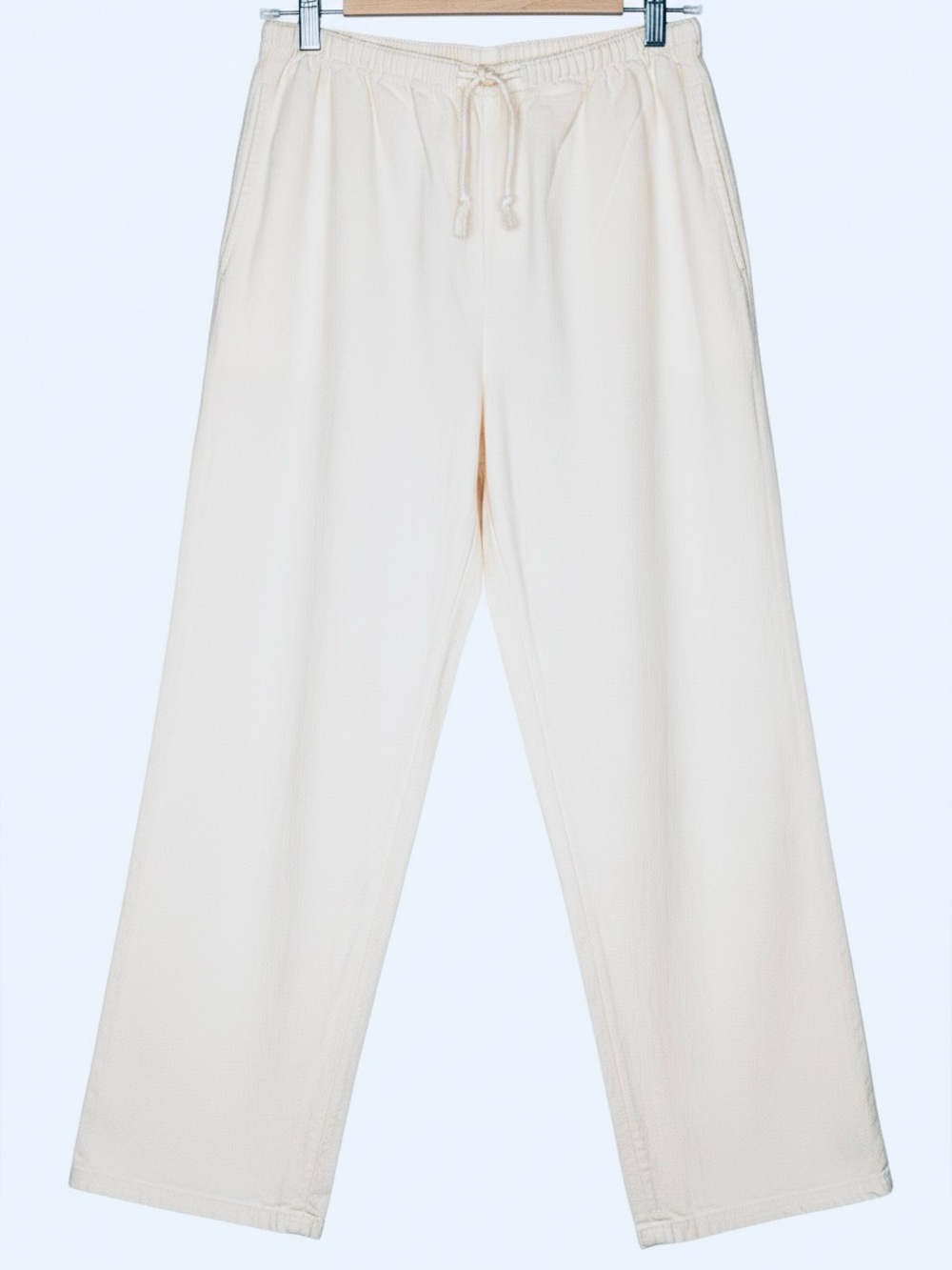 Brandy Melville Cream Wide-Leg Drawstring Trousers